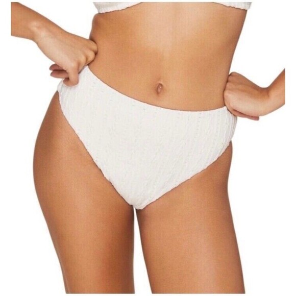 Andie Other - ANDIE The 90s High Waisted Bottom M Coco Ivory Eyelet Floral #AB399 NWT B45